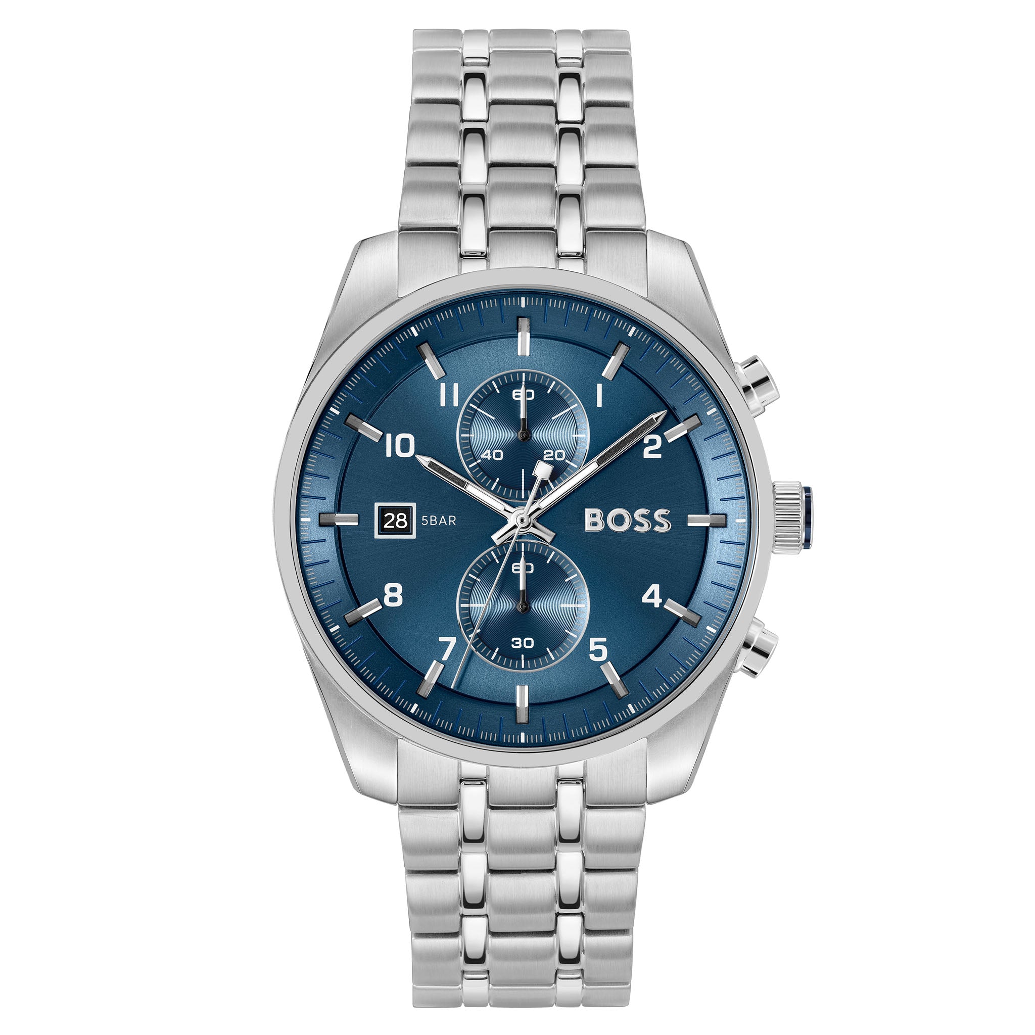 Hugo Boss Stainless Steel Blue Dial Chronograph Men's Watch - 1514216