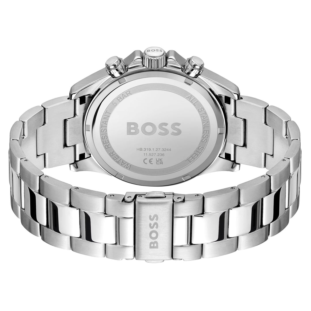 Hugo Boss Silver Steel Green Dial Chronograph Men's Watch - 1514217