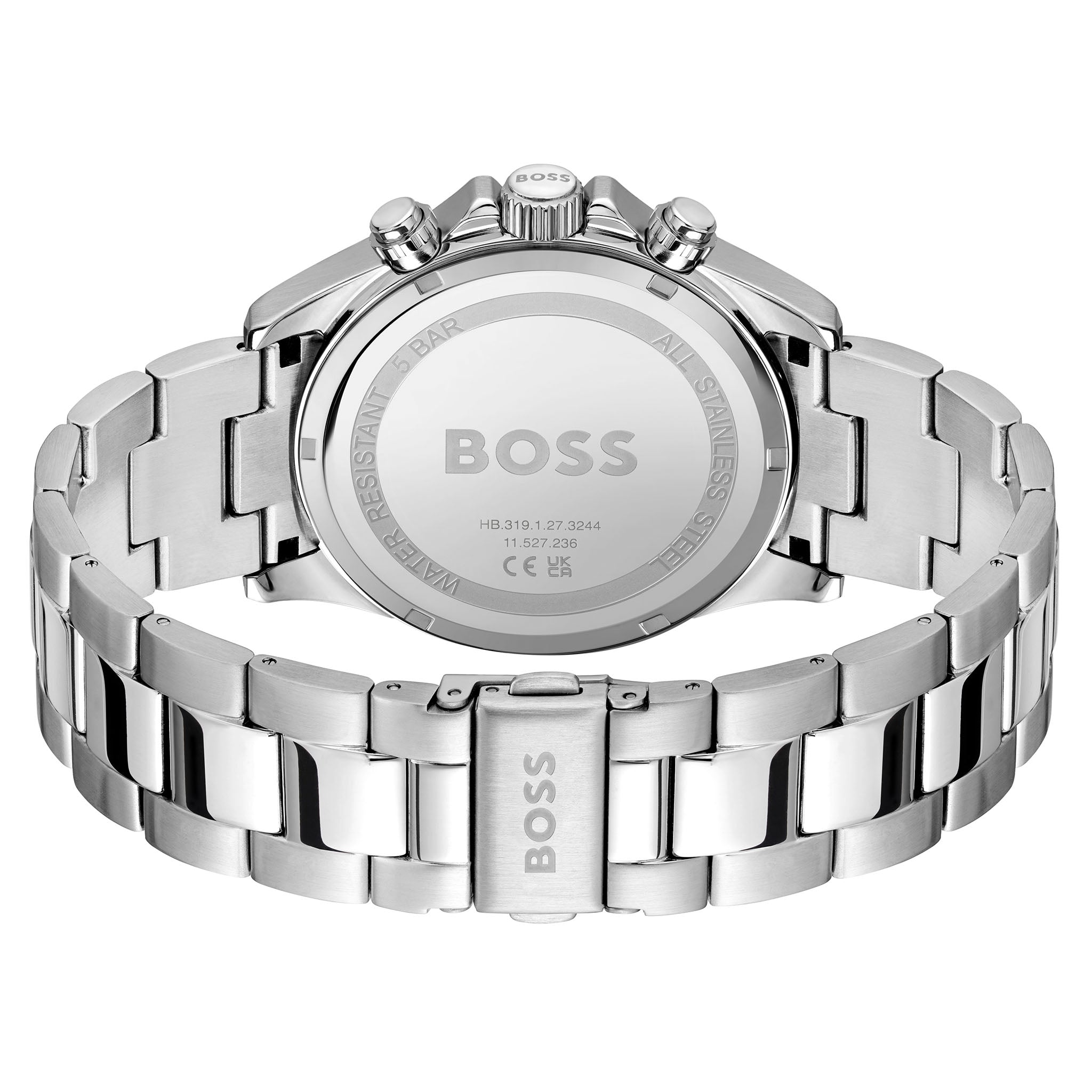 Hugo Boss Silver Steel Green Dial Chronograph Men's Watch - 1514217