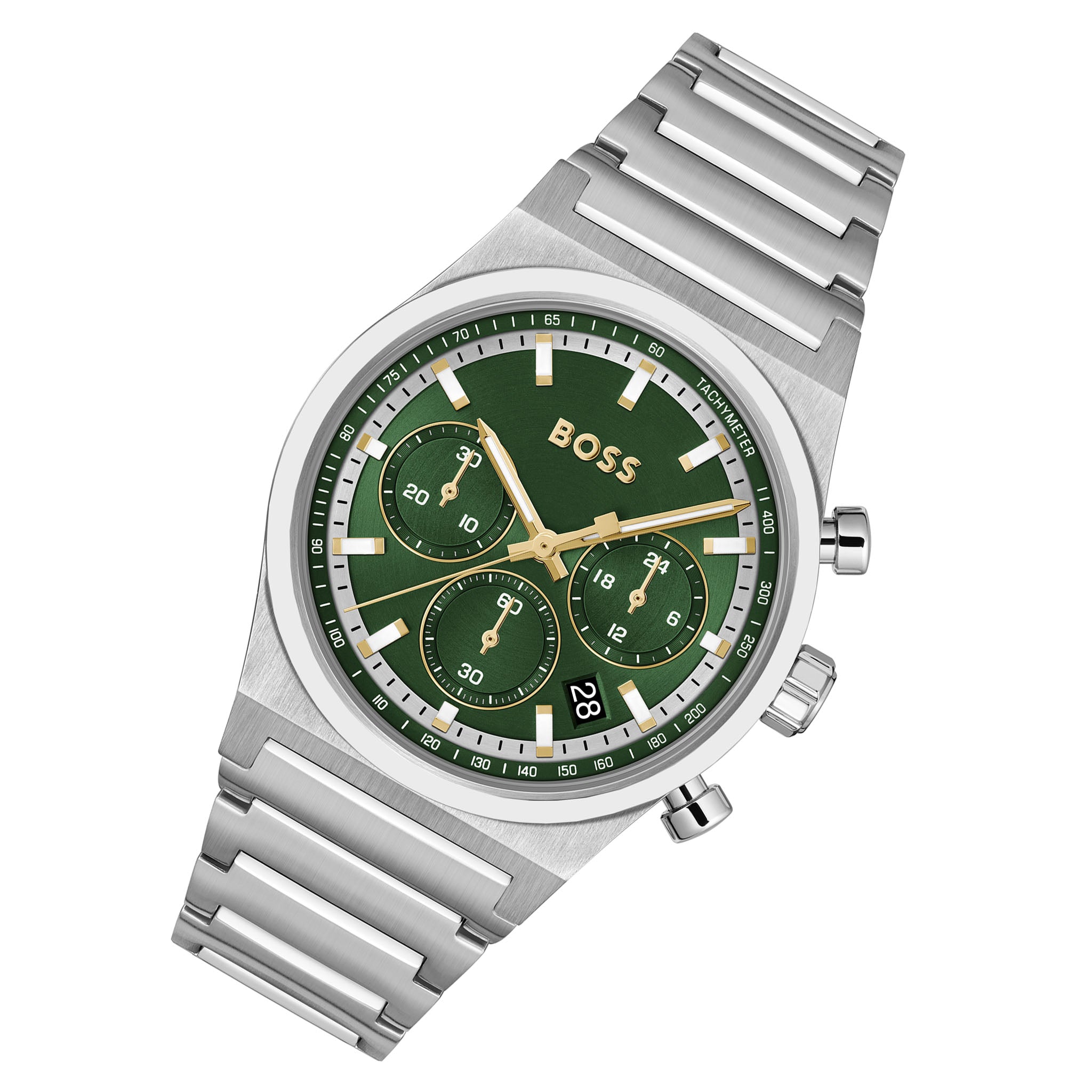 Hugo Boss Stainless Steel Dark Green Chronograph Men's Watch - 1514220