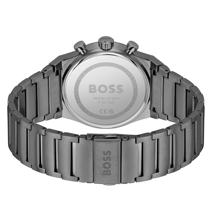 Hugo Boss Grey Steel Blue Dial Chronograph Men's Watch - 1514223