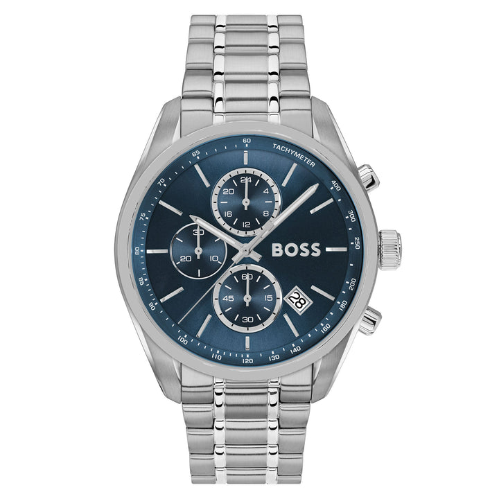 Hugo Boss Stainless Steel Blue Dial Chronograph Men's Watch - 1514226