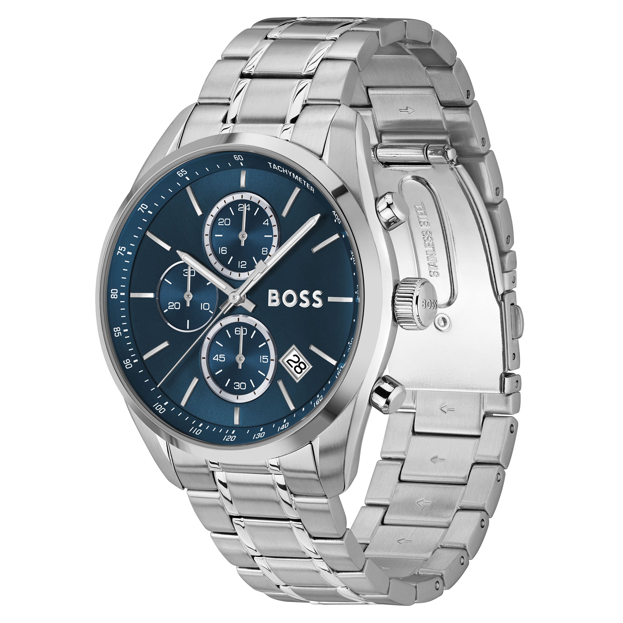 BOSS by Hugo Boss Stainless Steel Blue Dial Chronograph Men's Watch - 1514226
