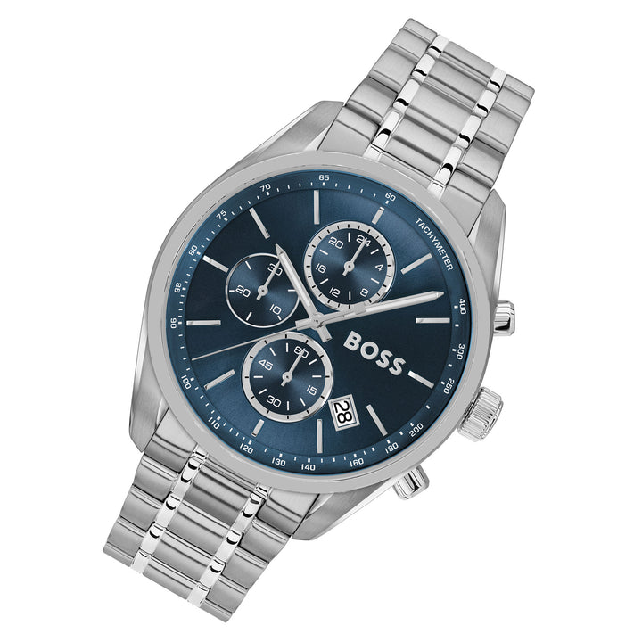 Hugo Boss Stainless Steel Blue Dial Chronograph Men's Watch - 1514226