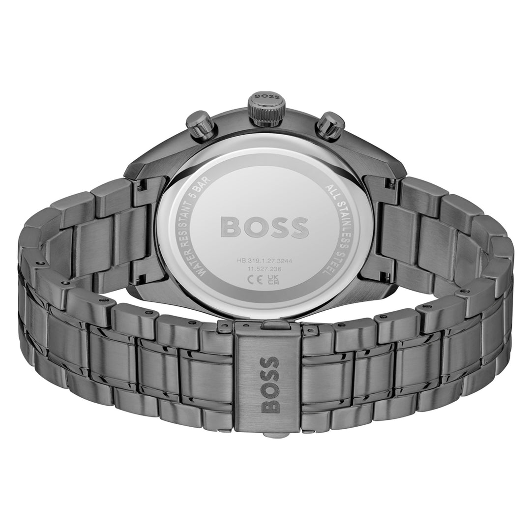 Hugo Boss Grey Steel Green Dial Chronograph Men's Watch - 1514228