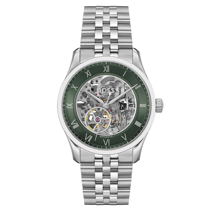 Hugo Boss Stainless Steel Green Dial Mechanical-Automatic Men's Watch - 1514236