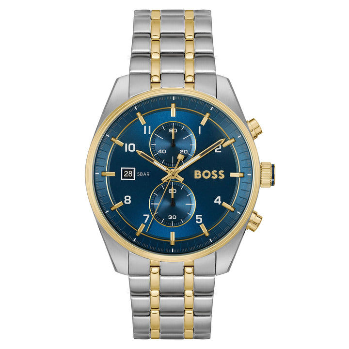 Hugo Boss Two-Tone Steel Blue Dial Chronograph Men's Watch - 1514247