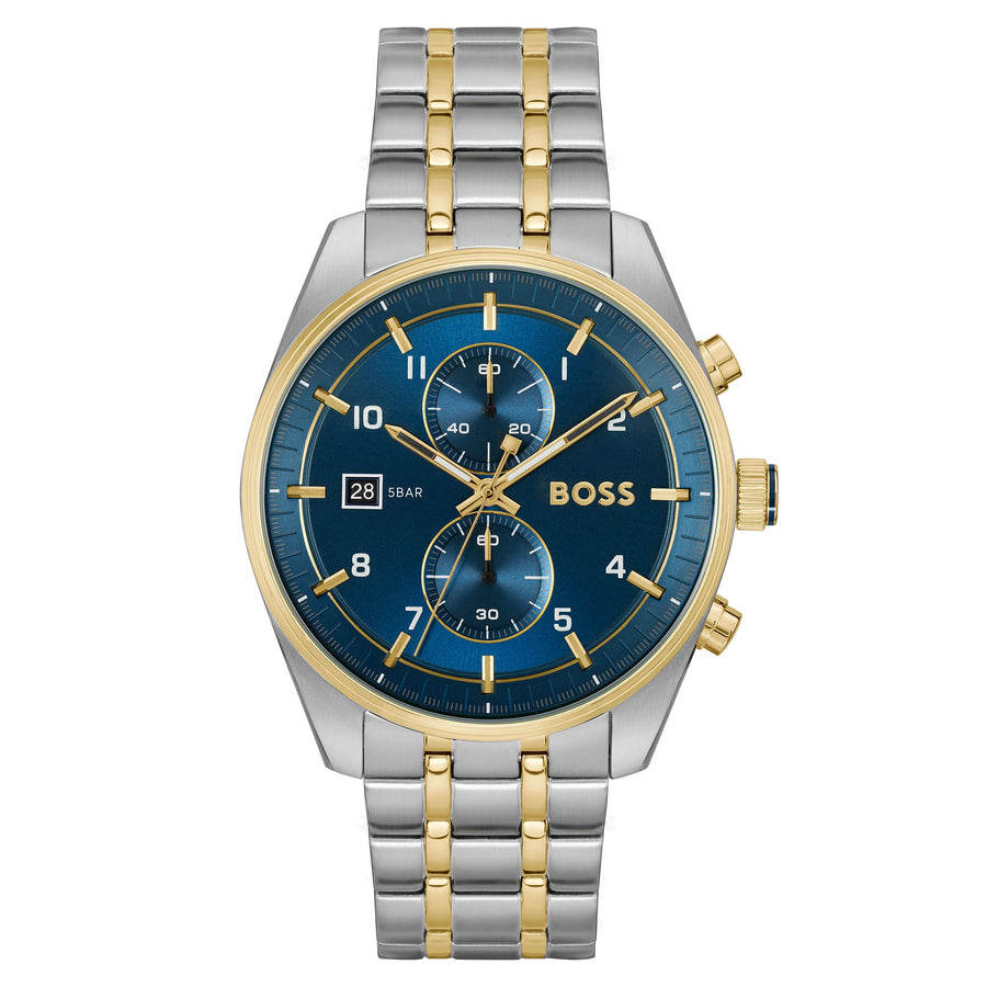 Hugo Boss Two-Tone Steel Blue Dial Chronograph Men's Watch - 1514247