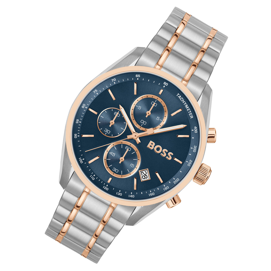Hugo Boss Two-Tone Steel Blue Dial Chronograph Men's Watch - 1514260