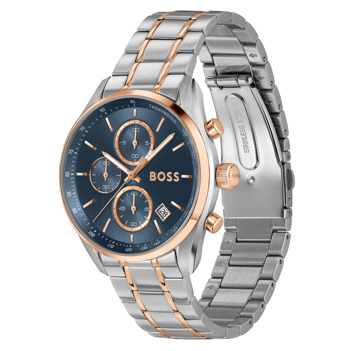 Hugo Boss Two-Tone Steel Blue Dial Chronograph Men's Watch - 1514260