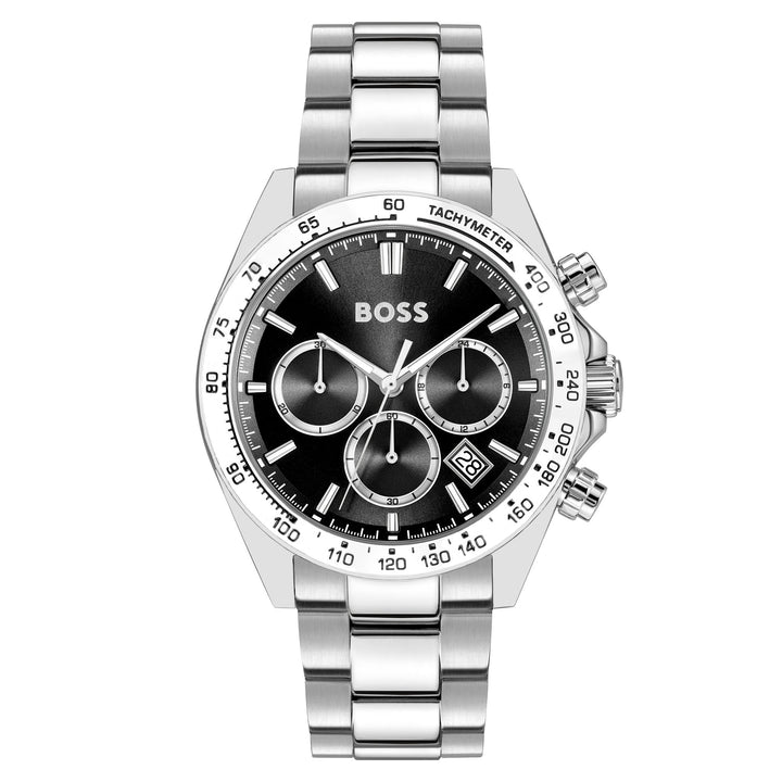 Hugo Boss Stainless Steel Black Dial Chronograph Men's Watch - 1514267
