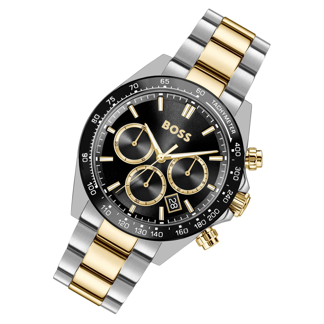 Hugo Boss Two-Tone Steel Black Dial Chronograph Men's Watch - 1514269