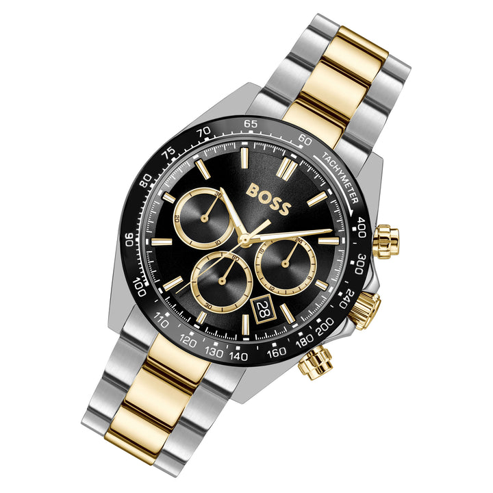 Hugo Boss Two-Tone Steel Black Dial Chronograph Men's Watch - 1514269