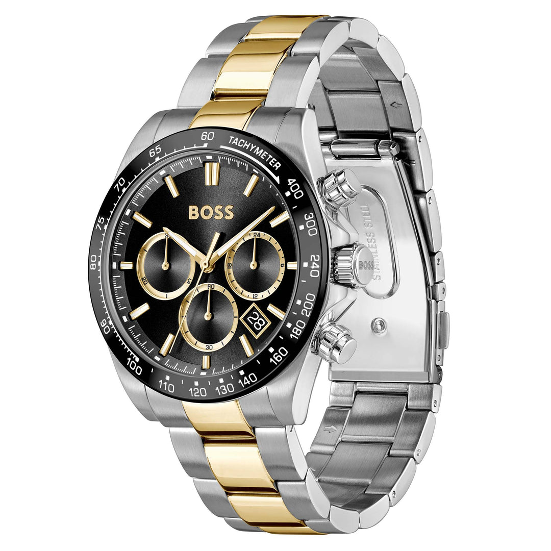 Hugo Boss Two-Tone Steel Black Dial Chronograph Men's Watch - 1514269
