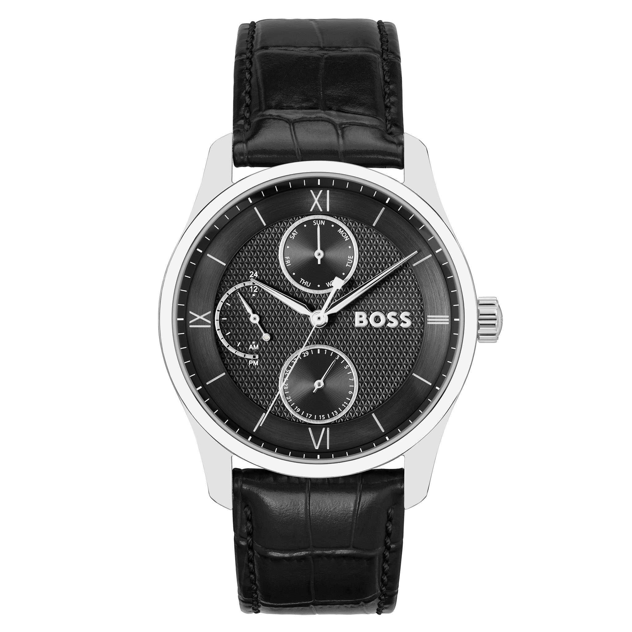 Hugo Boss Black Leather Multi-function Men's Watch - 1514272