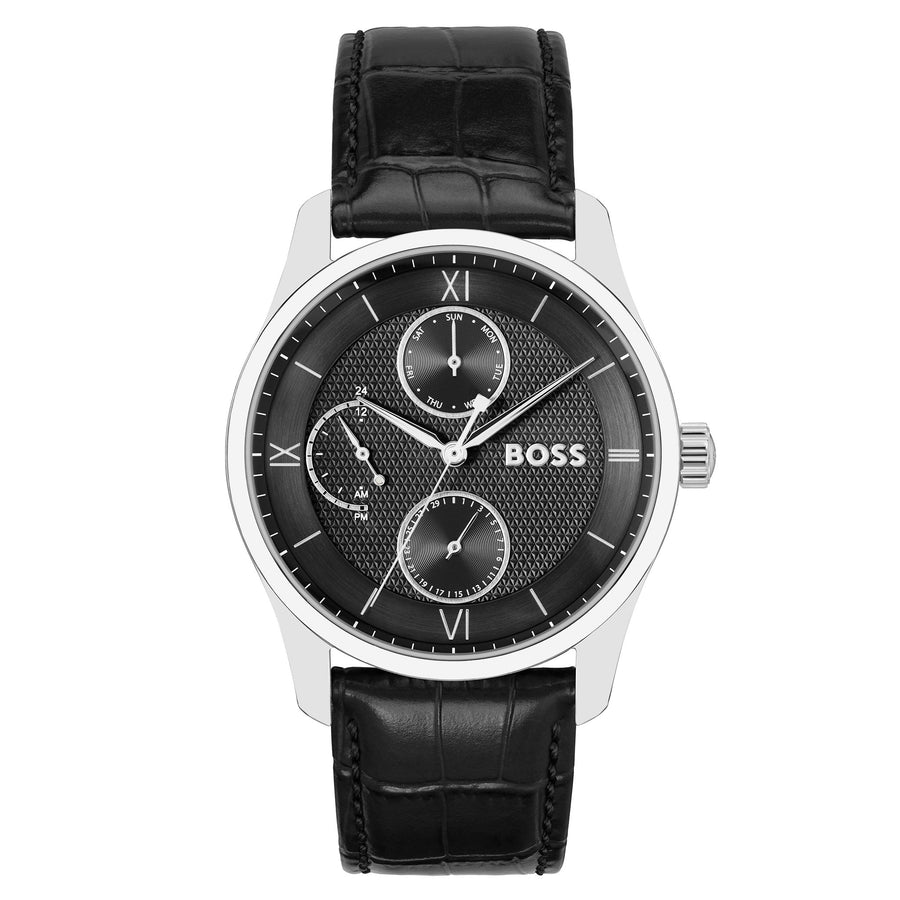 Hugo Boss Black Leather Multi-function Men's Watch - 1514272
