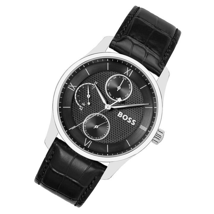 Hugo Boss Black Leather Multi-function Men's Watch - 1514272
