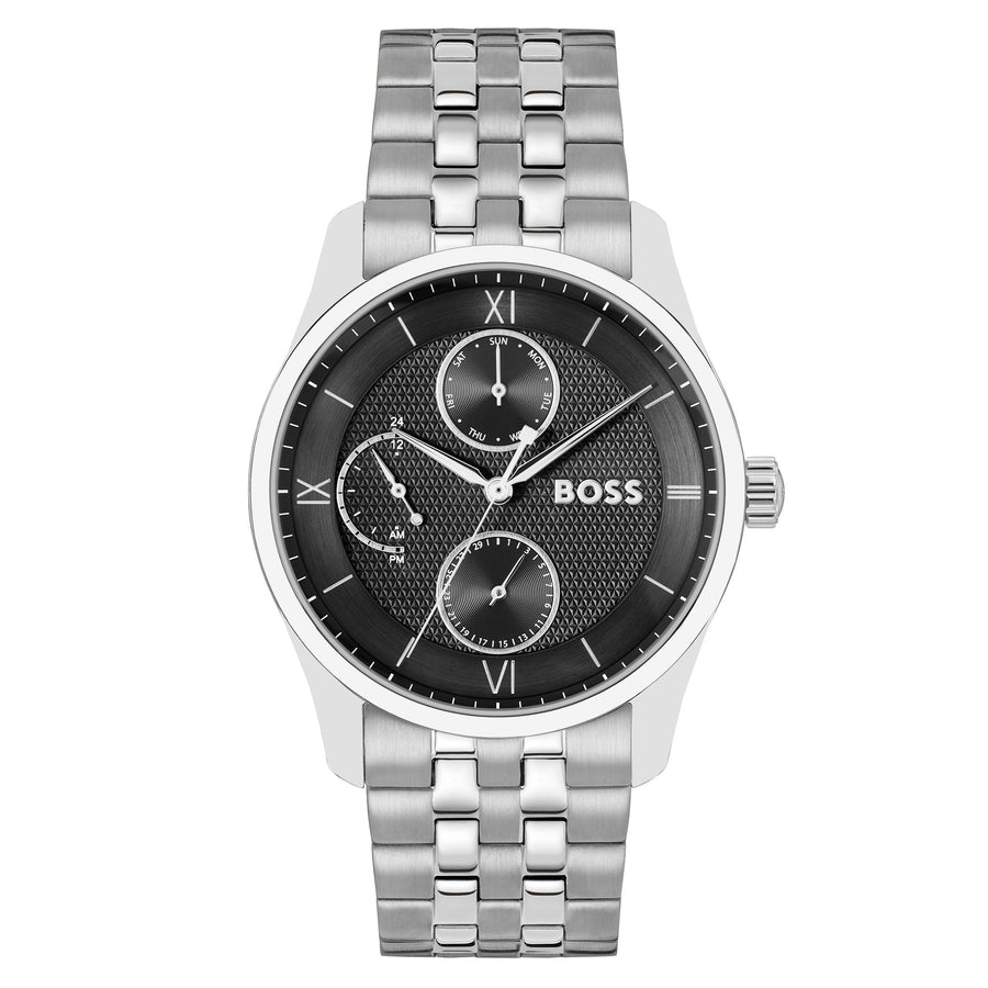 Hugo Boss Stainless Steel Black Dial Multi-function Men's Watch - 1514274