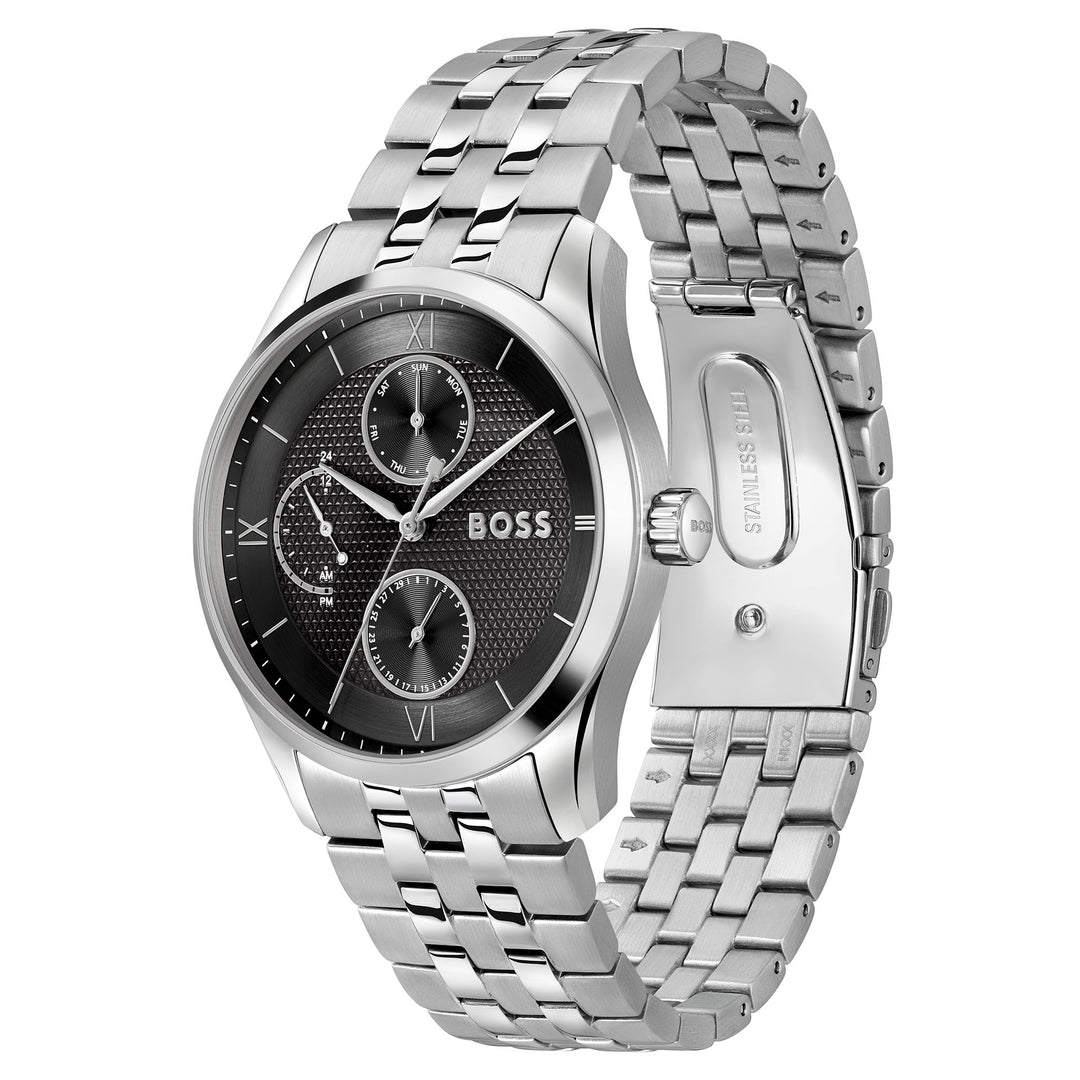 Hugo Boss Stainless Steel Black Dial Multi-function Men's Watch - 1514274