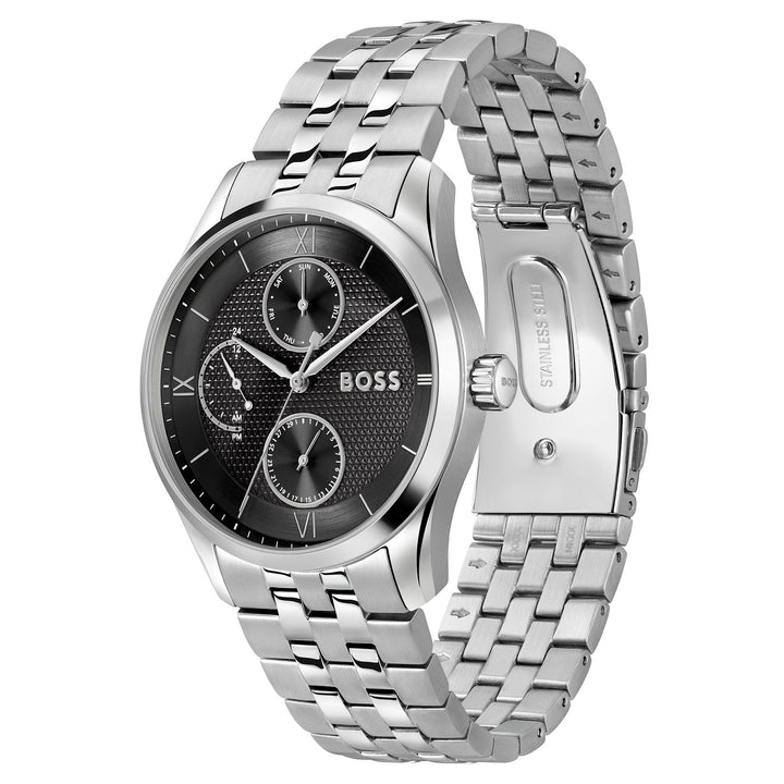 Hugo Boss Stainless Steel Black Dial Multi-function Men's Watch - 1514274
