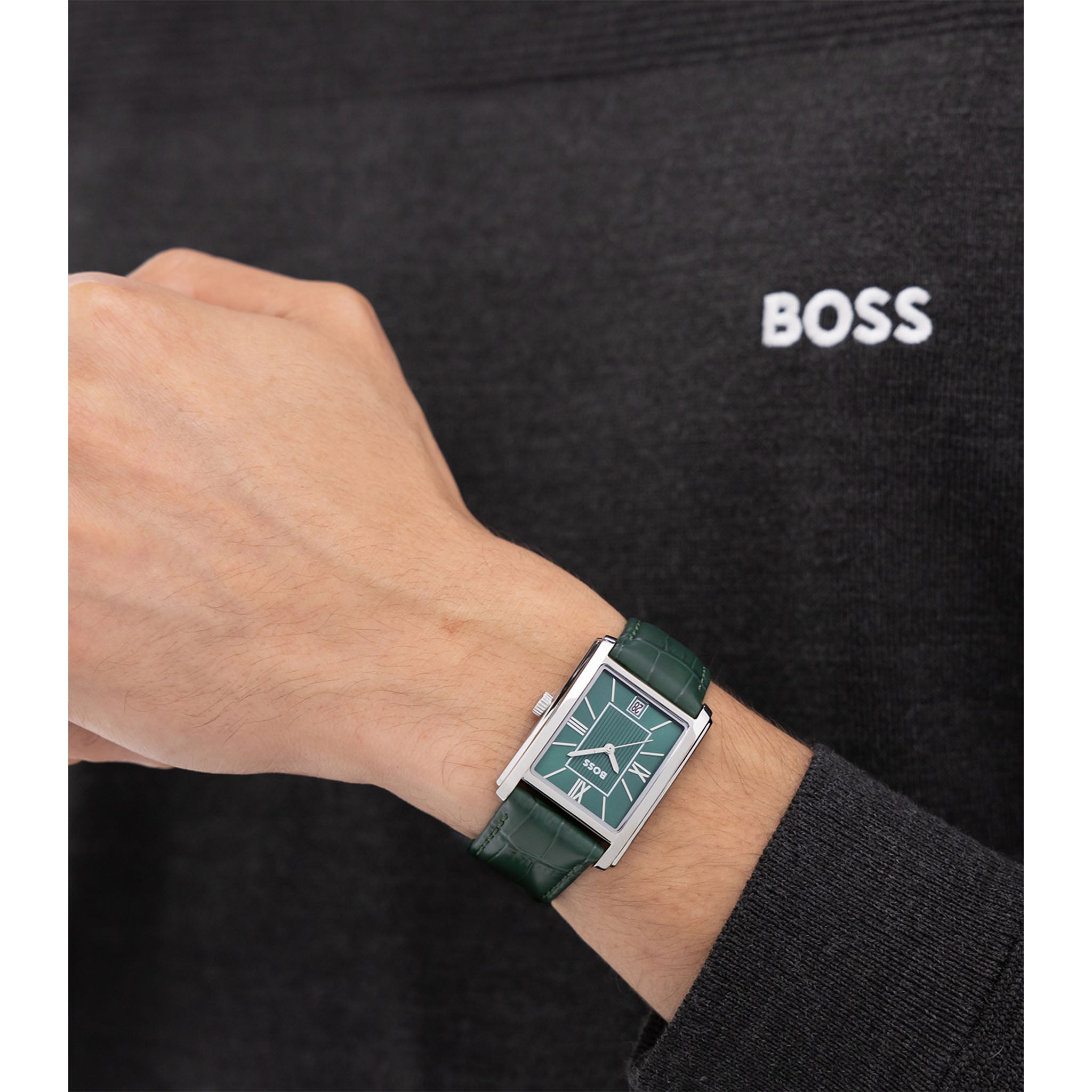 BOSS by Hugo Boss Green Leather Men's Watch - 1514278
