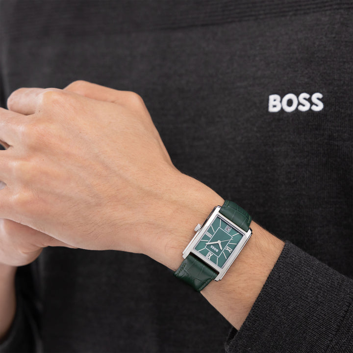 Hugo Boss Green Leather Men's Watch - 1514278