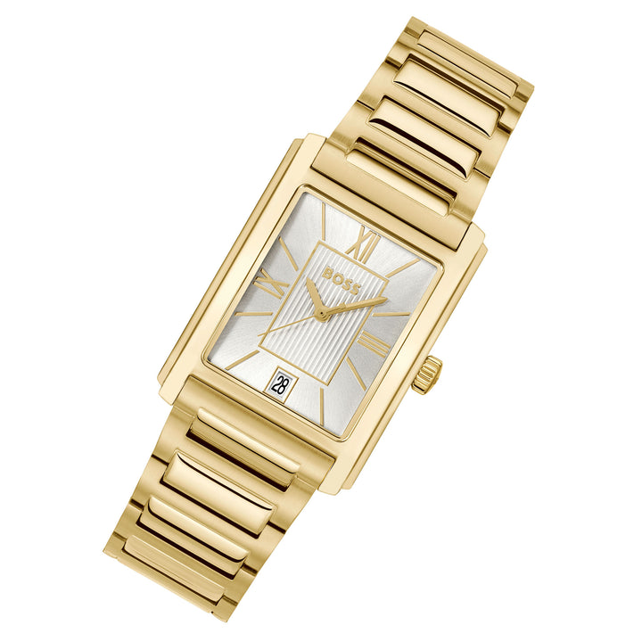 Hugo Boss Gold Steel Silver White Dial Men's Watch - 1514280