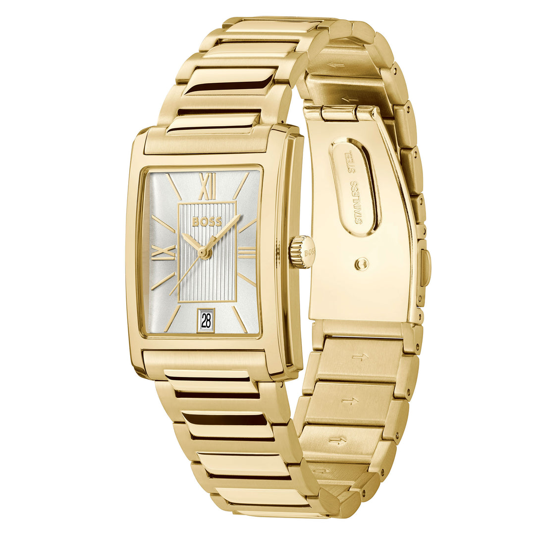 Hugo Boss Gold Steel Silver White Dial Men's Watch - 1514280