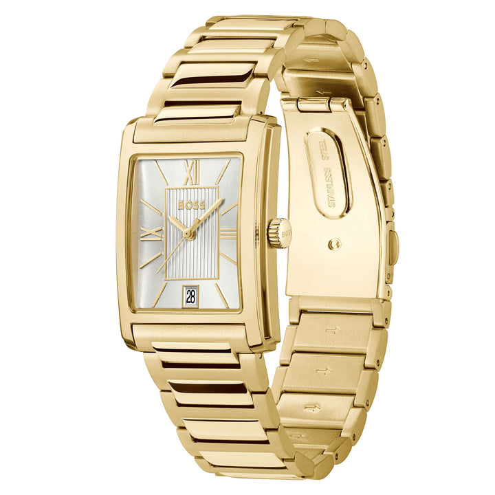 Hugo Boss Gold Steel Silver White Dial Men's Watch - 1514280