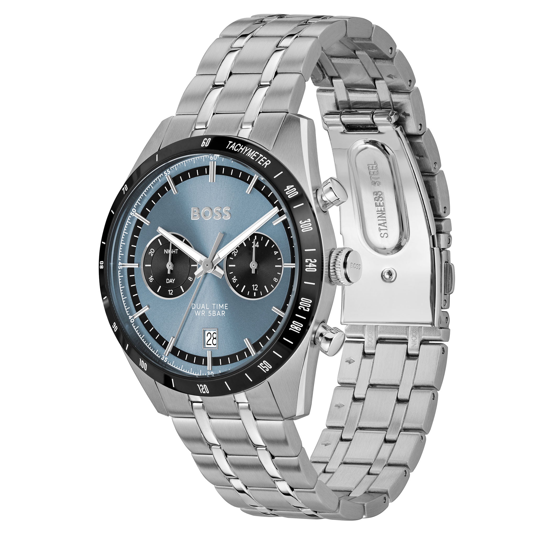 BOSS by Hugo Boss Stainless Steel Blue Dial Multi-function Men's Watch - 1514286