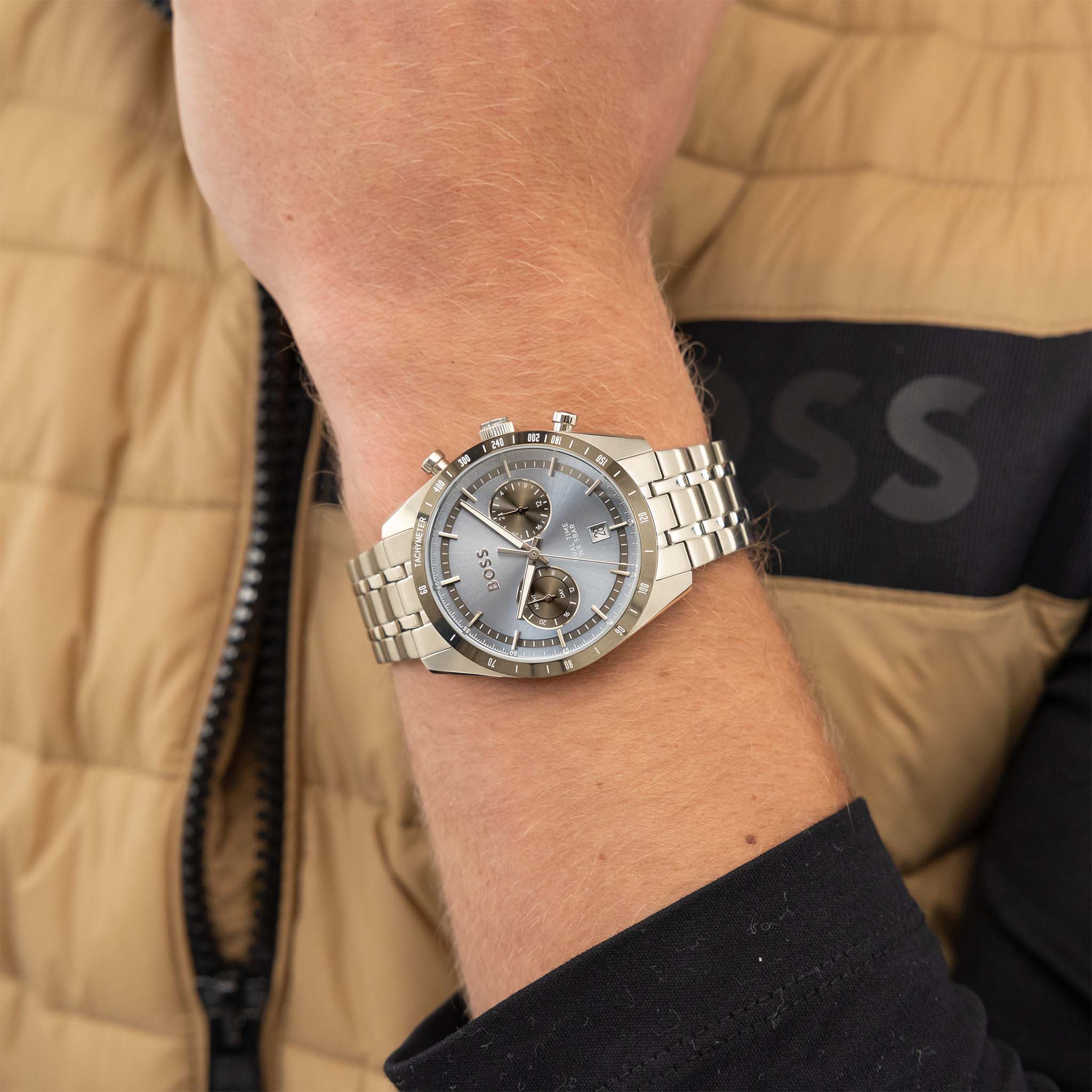 BOSS by Hugo Boss Stainless Steel Blue Dial Multi-function Men's Watch - 1514286