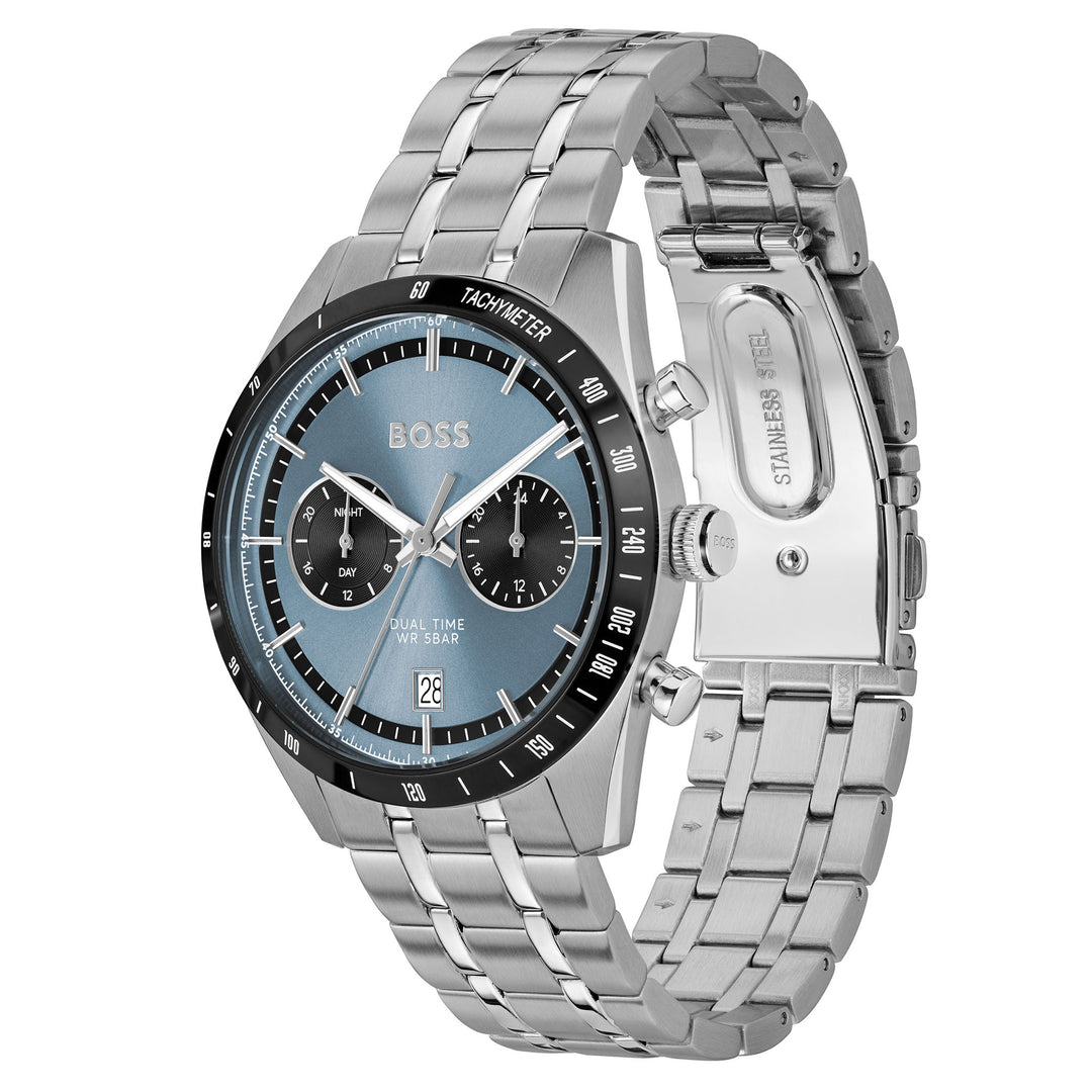 Hugo Boss Stainless Steel Blue Dial Multi-function Men's Watch - 1514286