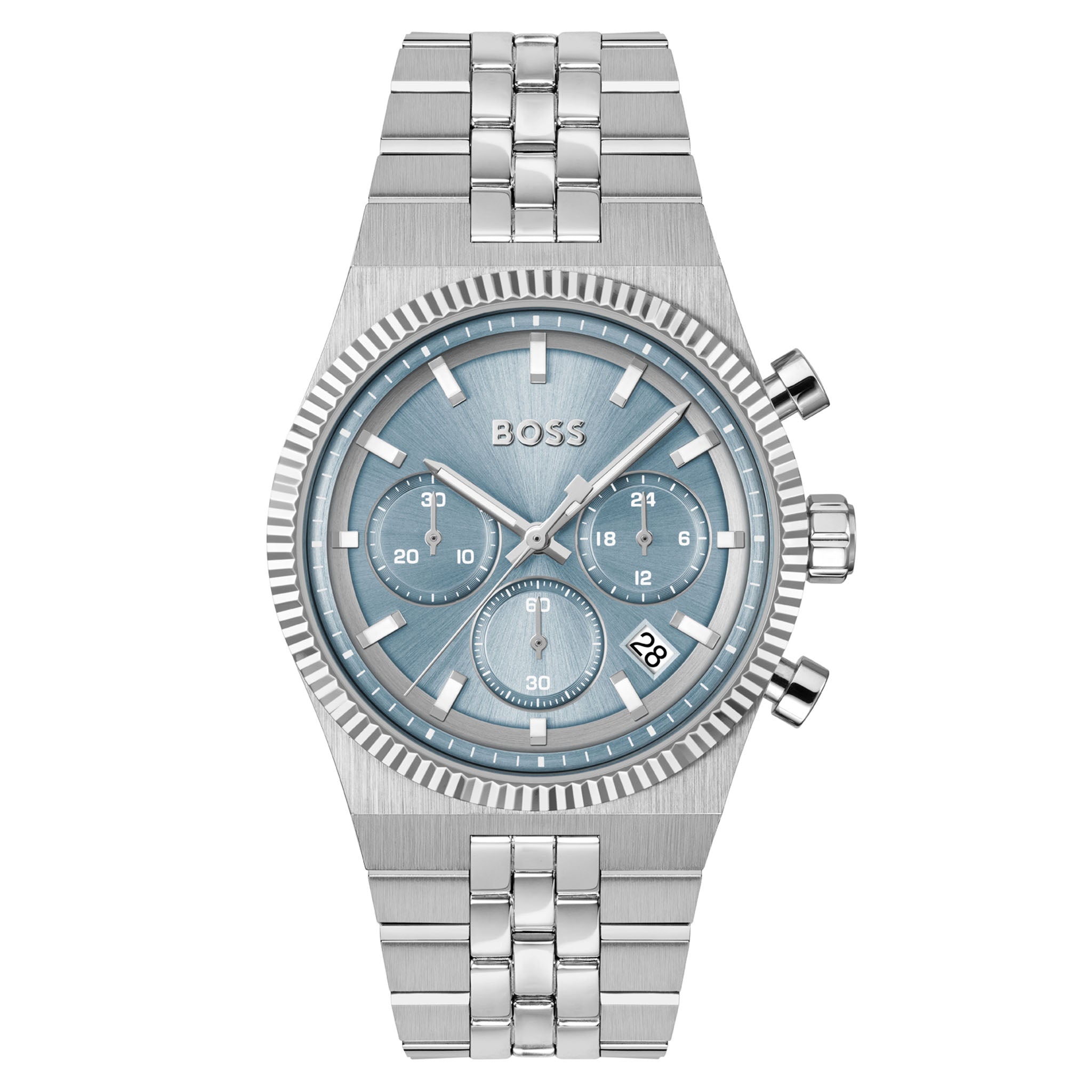 BOSS by Hugo Boss Stainless Steel Blue Dial Chronograph Men's Watch - 1514306