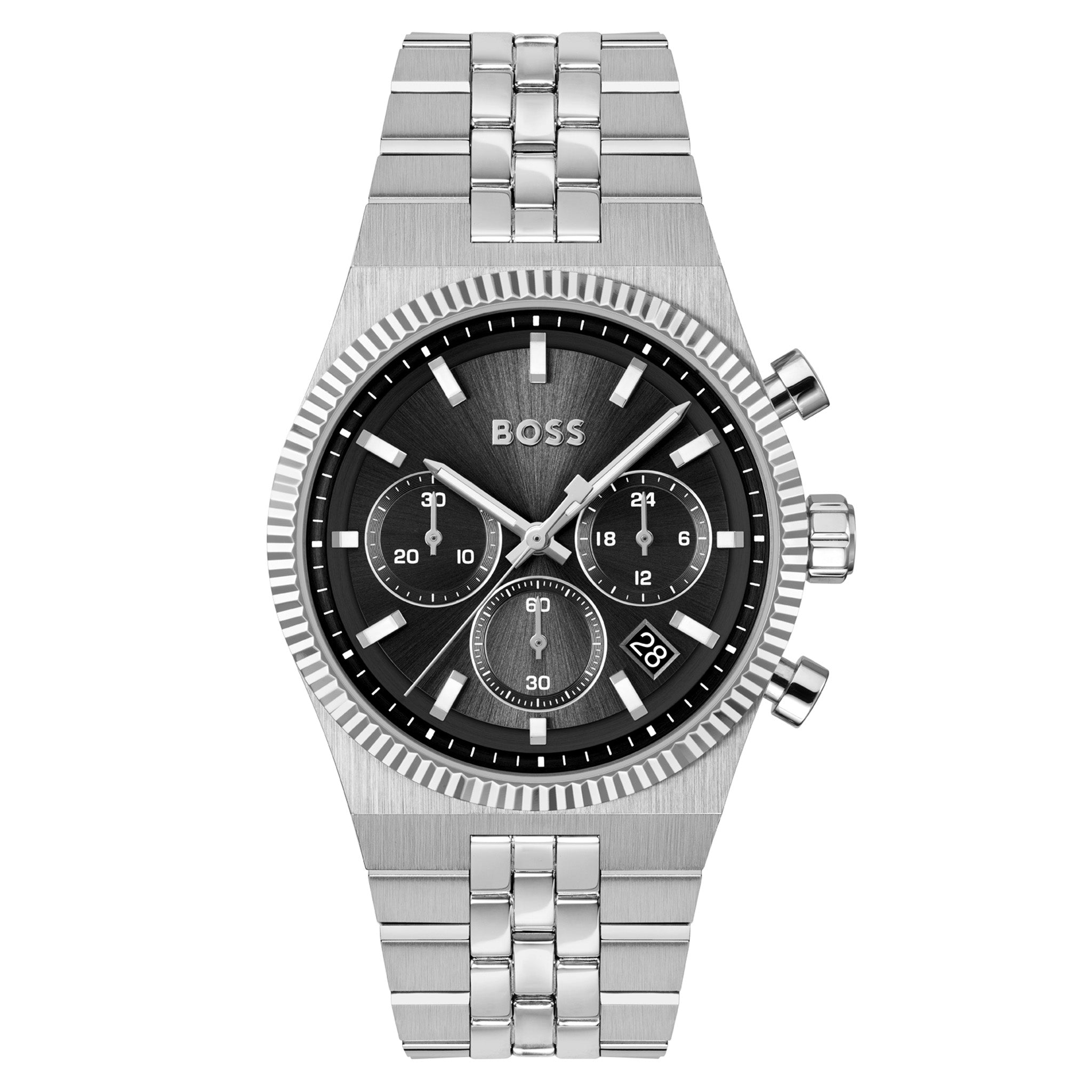 BOSS by Hugo Boss Stainless Steel Black Dial Chronograph Men's Watch - 1514307