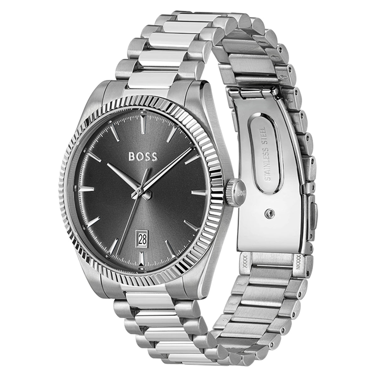 BOSS by Hugo Boss Silver Steel Grey Dial Men's Watch - 1514310