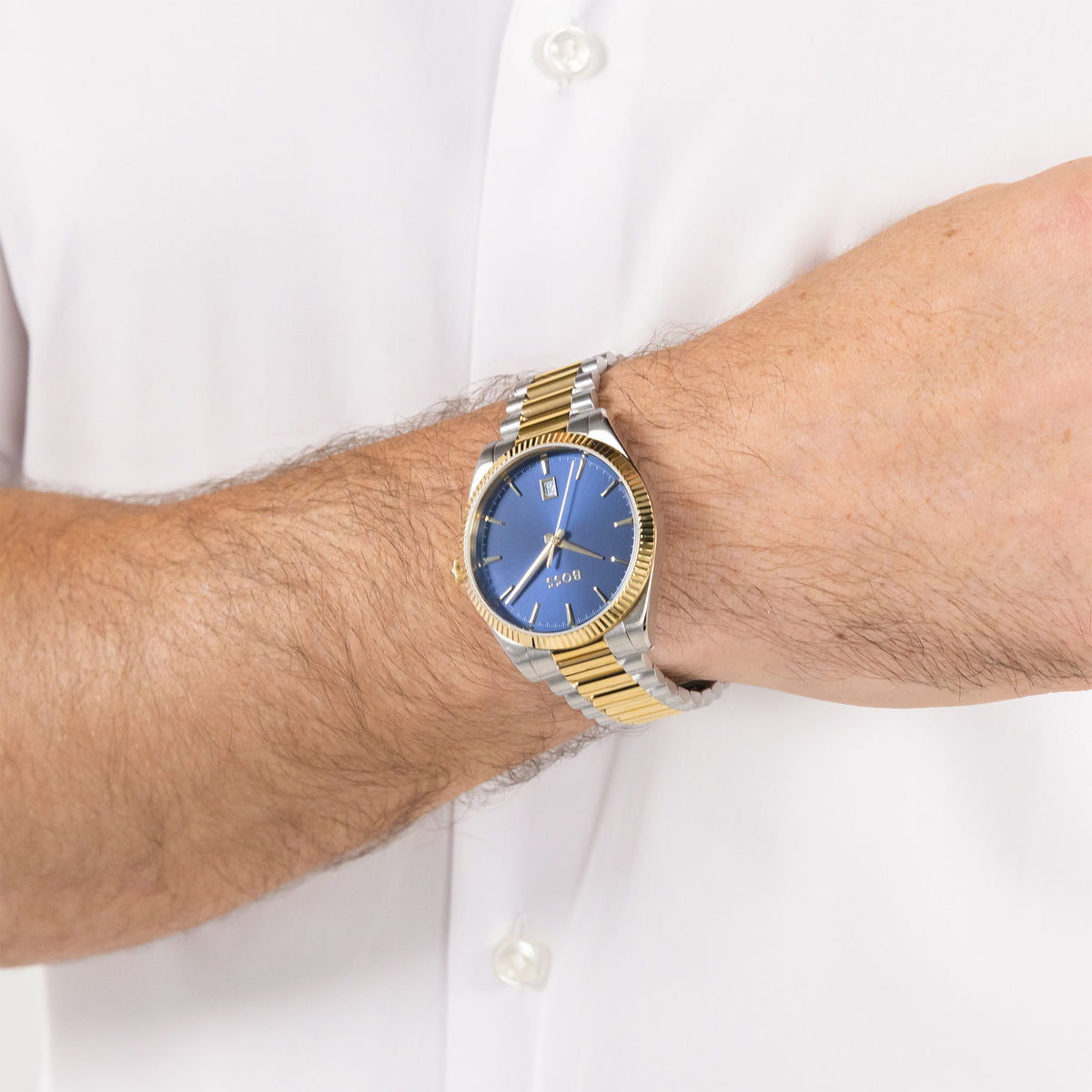 BOSS by Hugo Boss Two-Tone Steel Blue Dial Men's Watch - 1514311