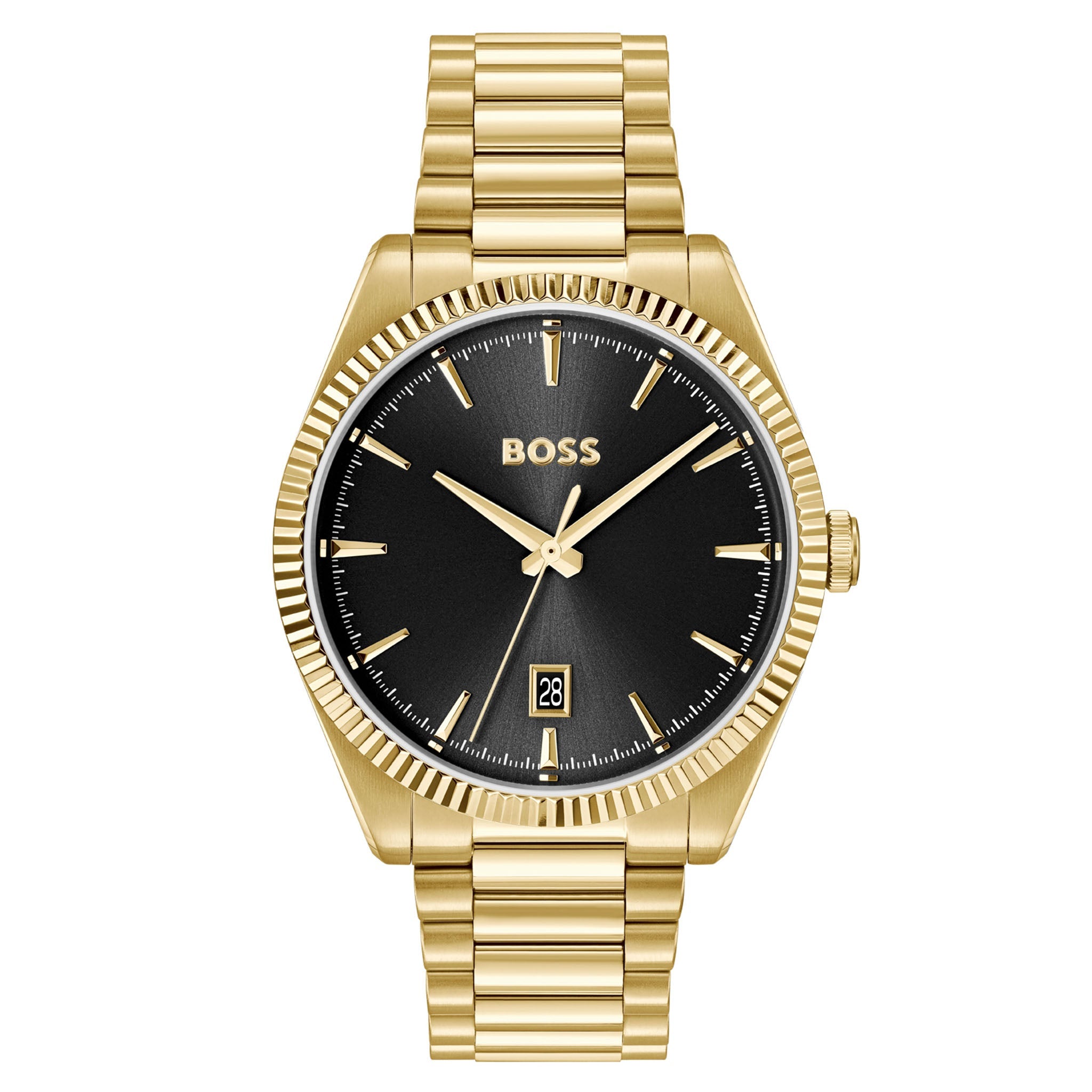 BOSS by Hugo Boss Gold Steel Black Dial Men's Watch - 1514312