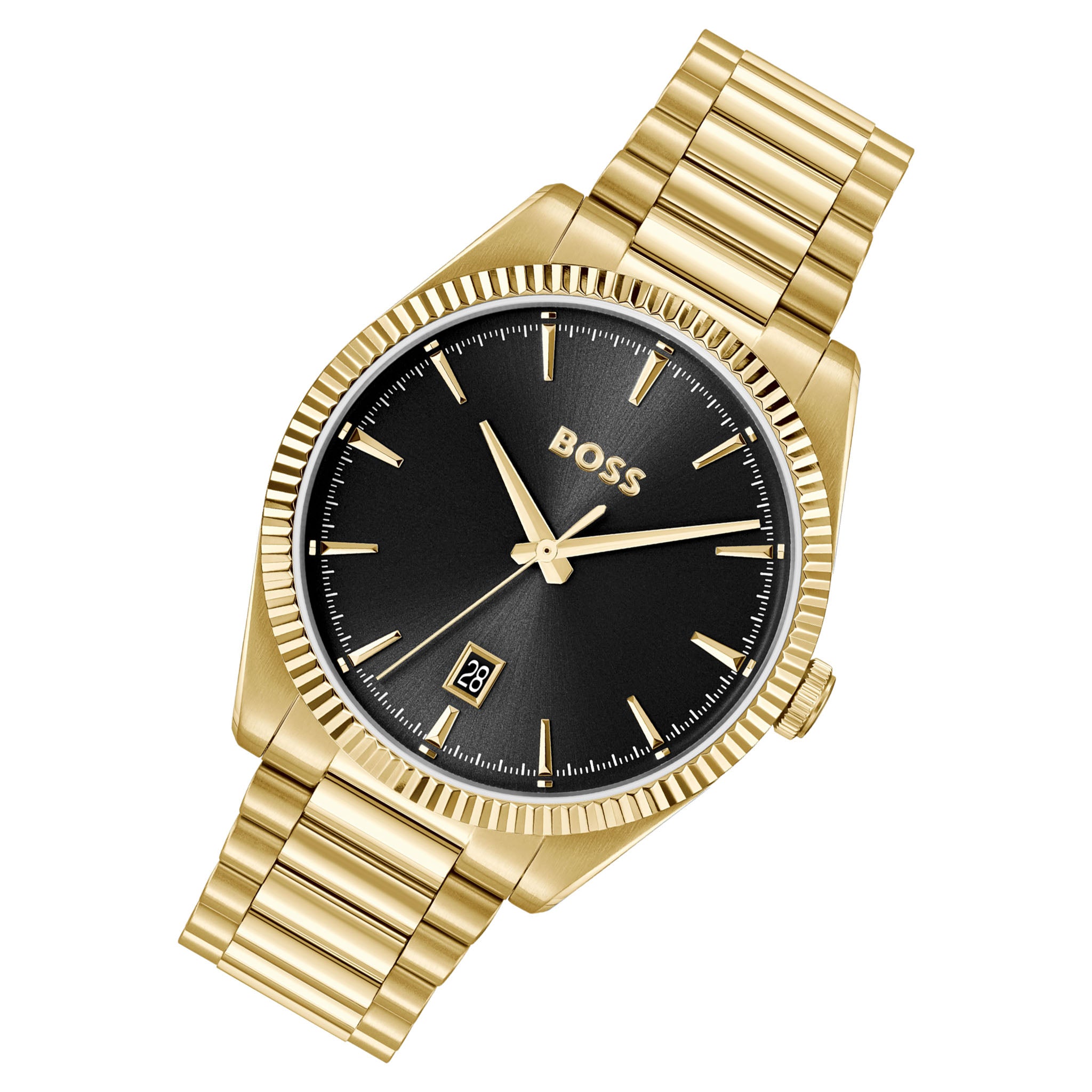 BOSS by Hugo Boss Gold Steel Black Dial Men's Watch - 1514312