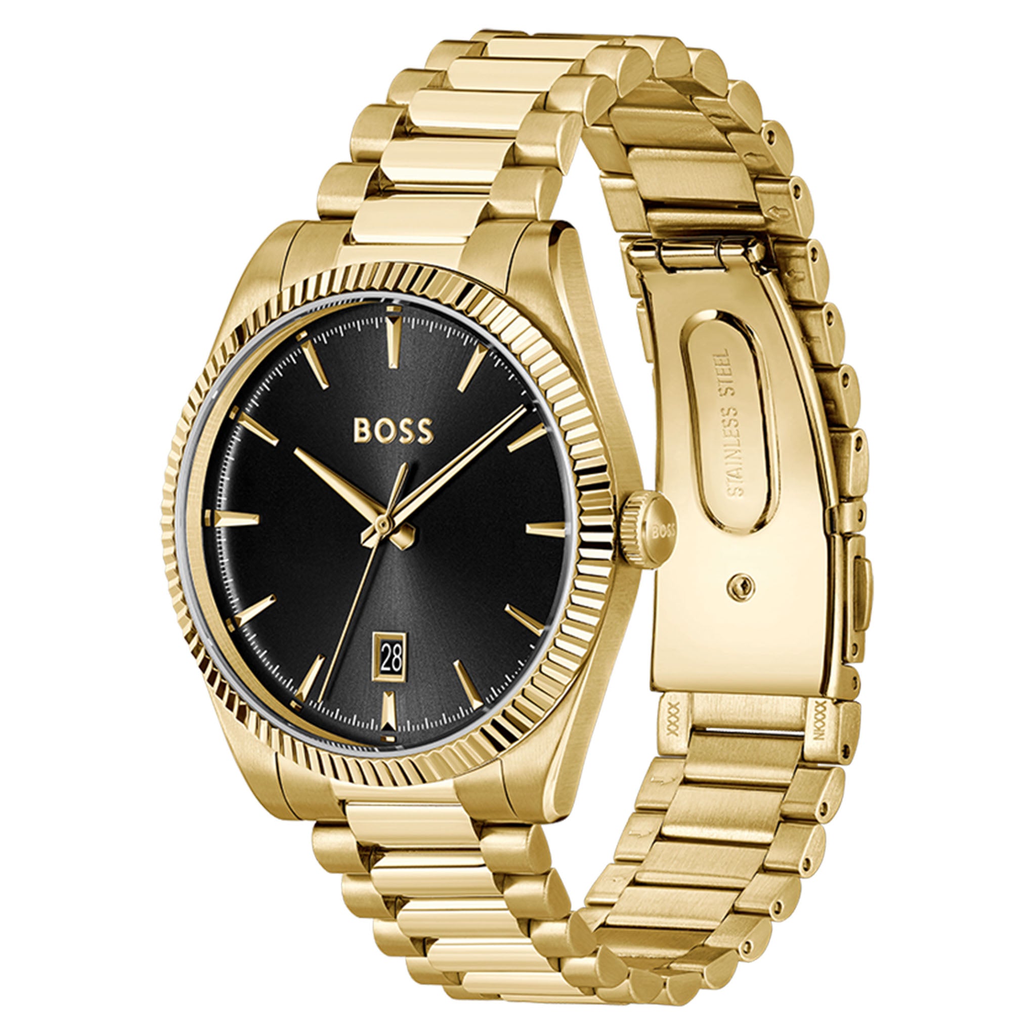 BOSS by Hugo Boss Gold Steel Black Dial Men's Watch - 1514312