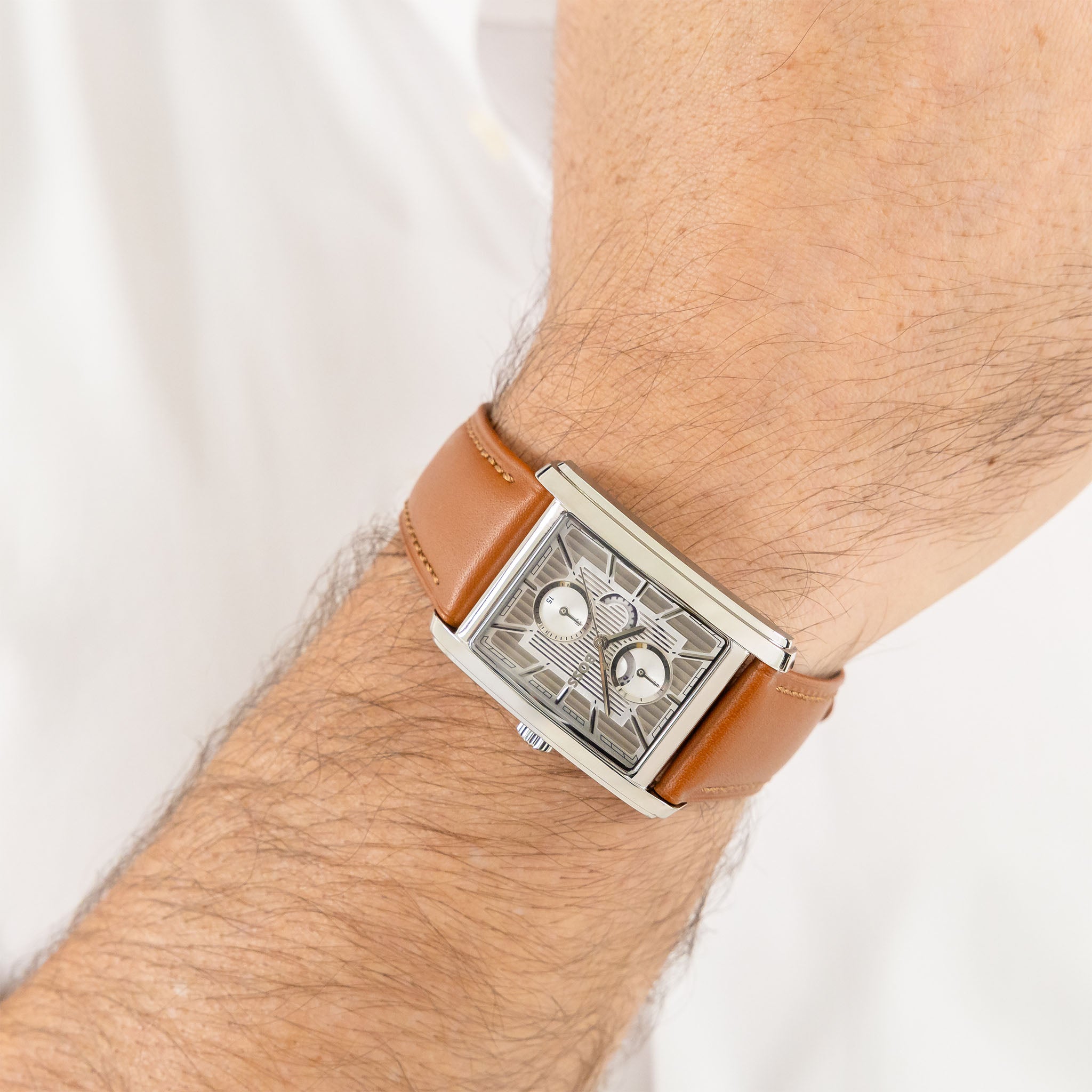 BOSS by Hugo Boss Brown Leather Silver Dial Multi-function Men's Watch - 1514316
