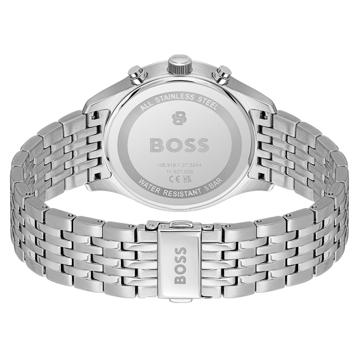 BOSS by Hugo Boss Silver Steel Black Dial Chronograph Men's Watch - 1514328