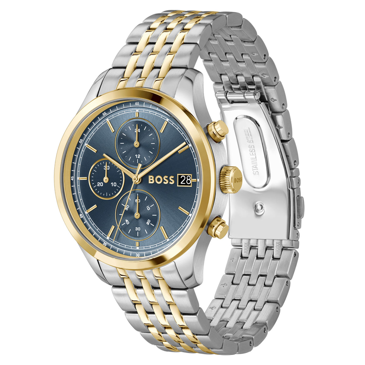 BOSS by Hugo Boss Two-Tone Steel Galvanic Blue Dial Chronograph Men's Watch - 1514329