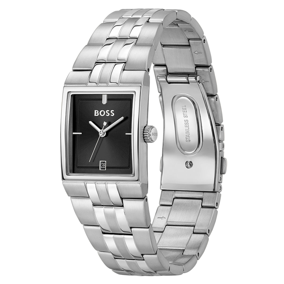 BOSS by Hugo Boss Silver Steel Black Dial Men's Watch - 1514331