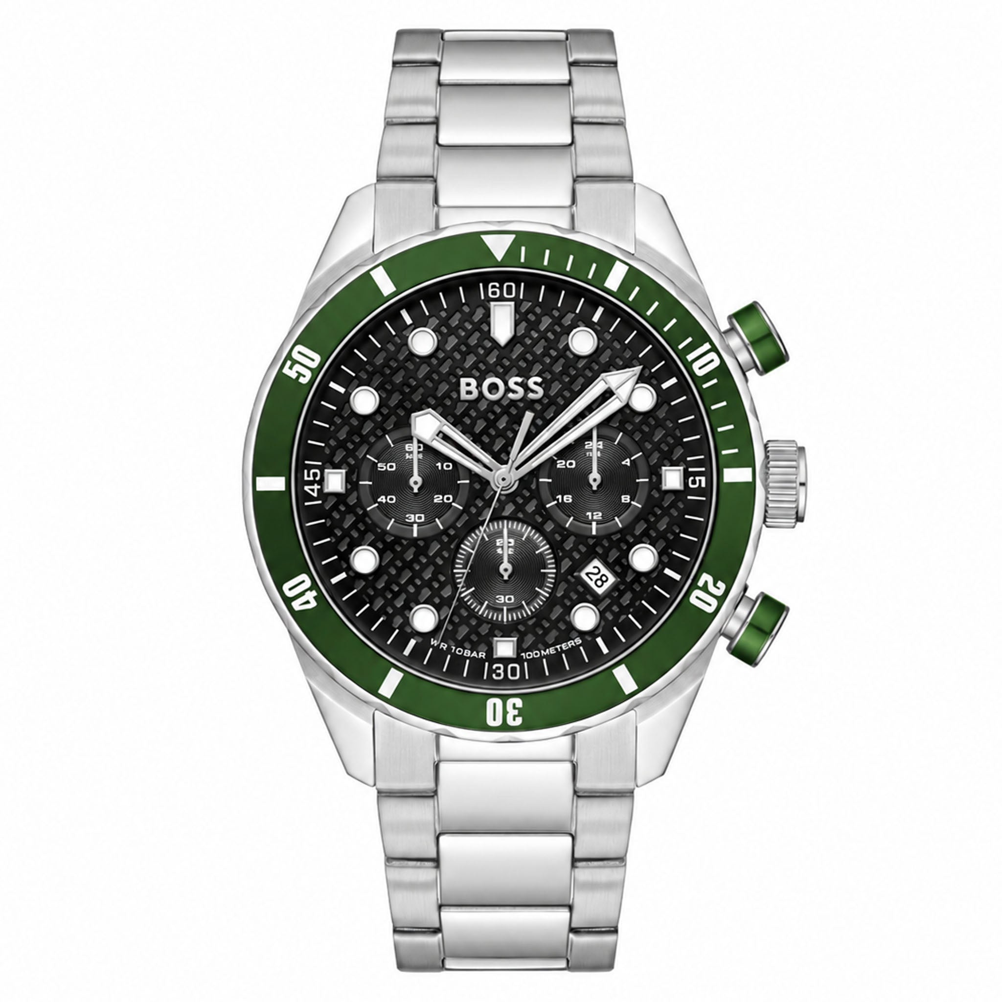 BOSS by Hugo Boss Boss Silver Steel Black Dial Chronograph Men's Watch - 1514341
