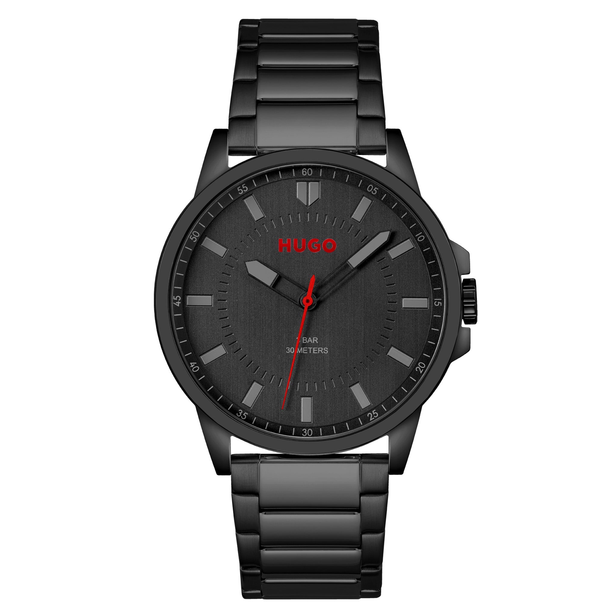 Hugo  Black Steel Black Dial Basic Men's Watch - 1530187