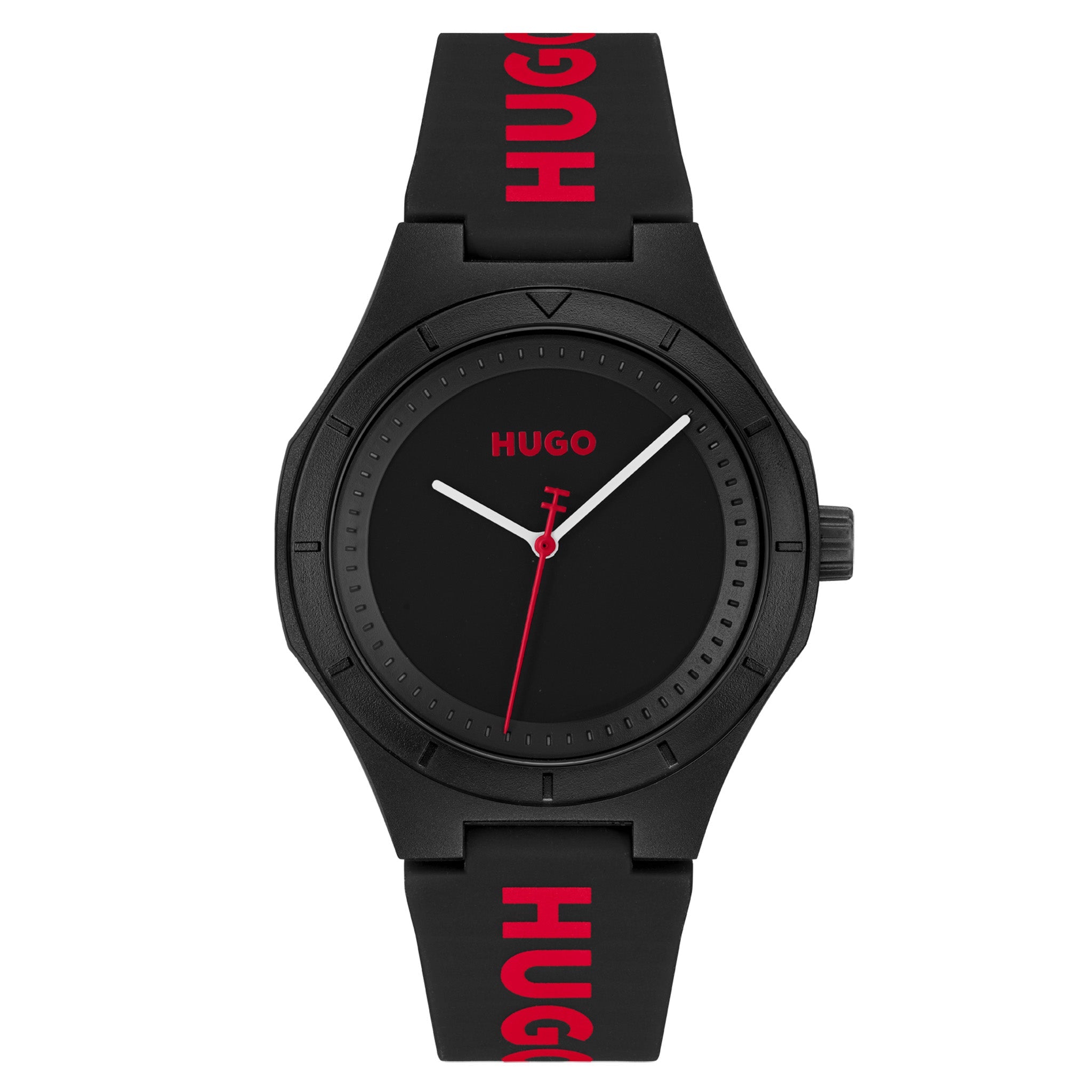 Hugo Black Silicone Black Dial Basic Men's Watch - 1530343