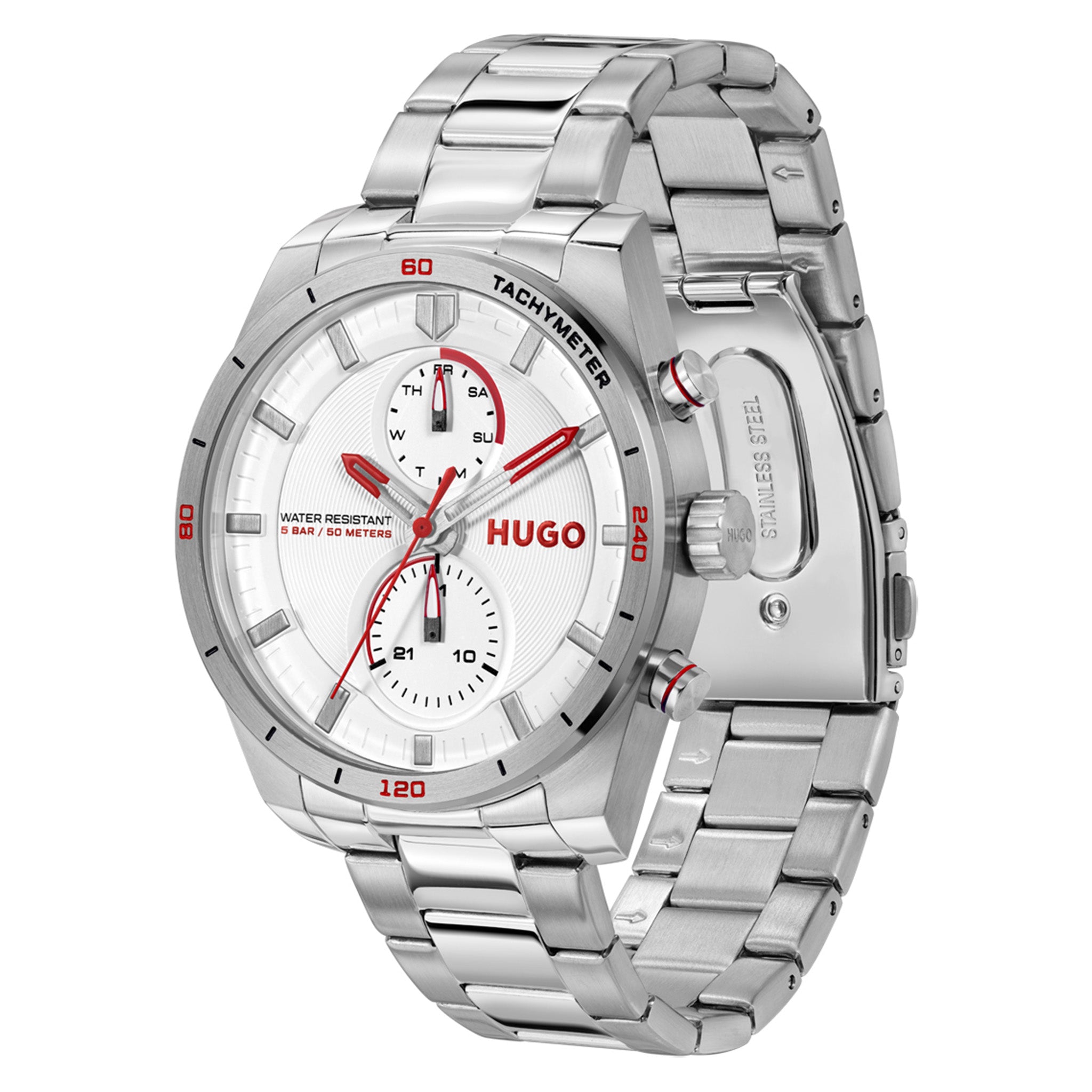 HUGO by Hugo Boss Stainless Steel White Dial Multi-function Men's Watch - 1530373