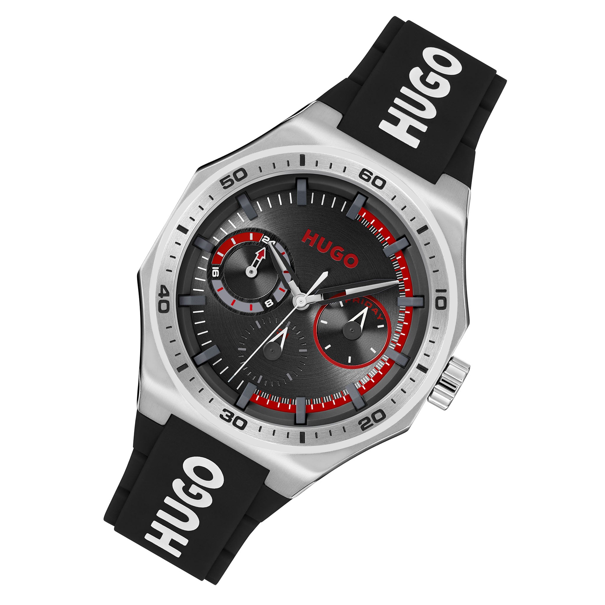 HUGO by Hugo Boss Silicone Black Dial Multi-function Men's Watch - 1530397