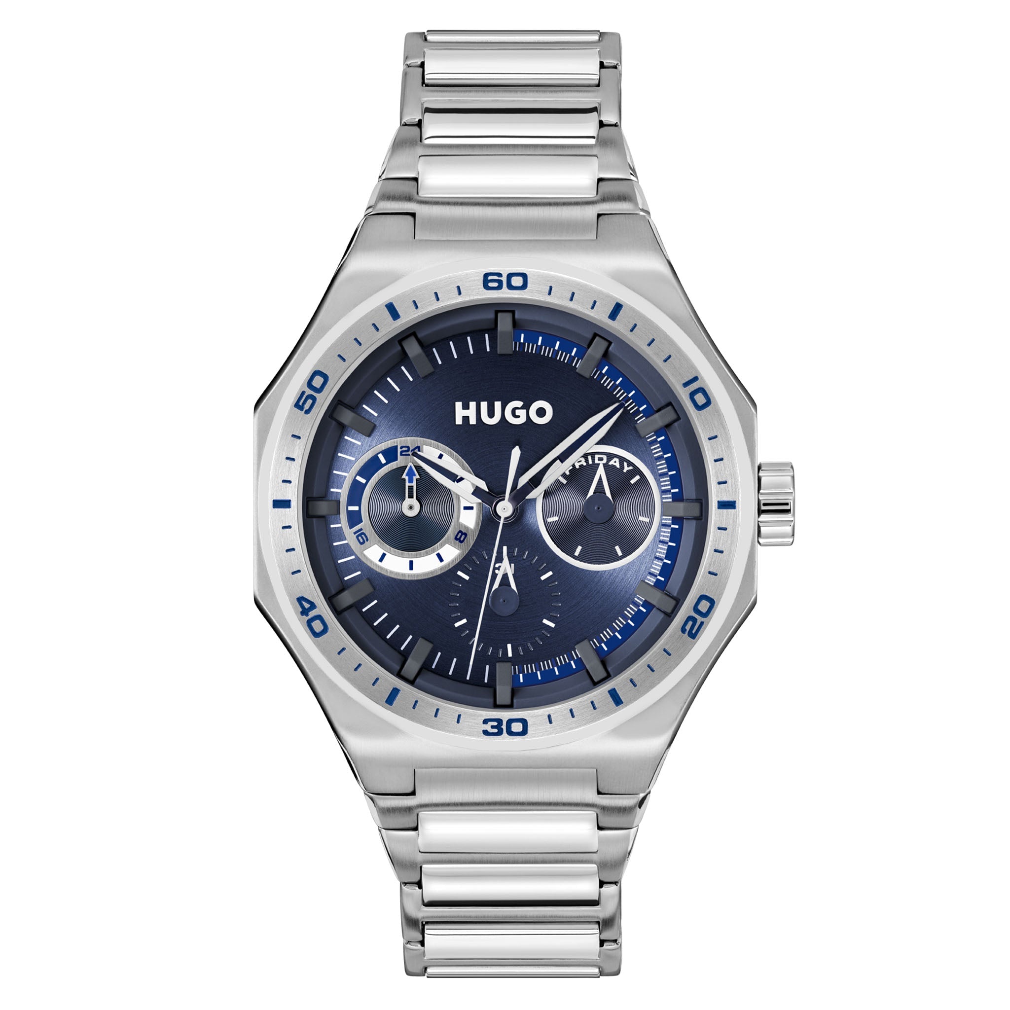 Hugo Stainless Steel Blue Dial Multi-function Men's Watch - 1530400