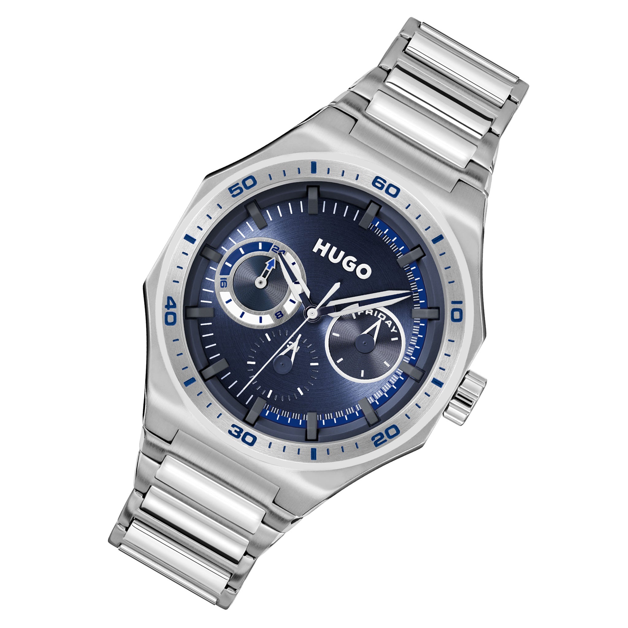 HUGO by Hugo Boss Stainless Steel Blue Dial Multi-function Men's Watch - 1530400